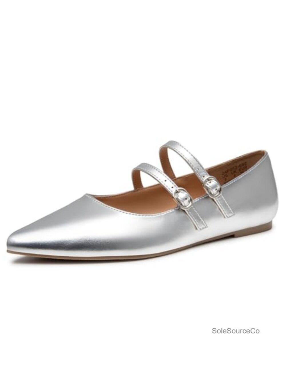 Women's Pointed Toe Mary Jane Flats, PU Leather Slip On Dressy Shoes